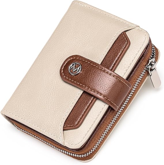 FALAN MULE Purses for Women RFID Blocking Small Compact Bifold Women's Wallet Zipper Coin Pocket Credit Card Holder Ladies Purse with ID Window
