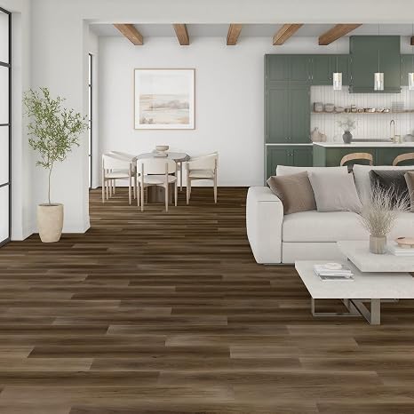 SPC Luxury Vinyl Flooring Brown Wood Look Plank 7.25 x 48 x 5.0MM