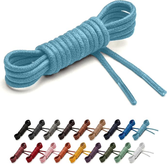 Benchmark Waxed Cotton Shoe Laces - 5/64" (2mm) Shoelaces for Dress Shoes & Boots - 27, 30, 33, 36 & 39 Inches - 18 Colors