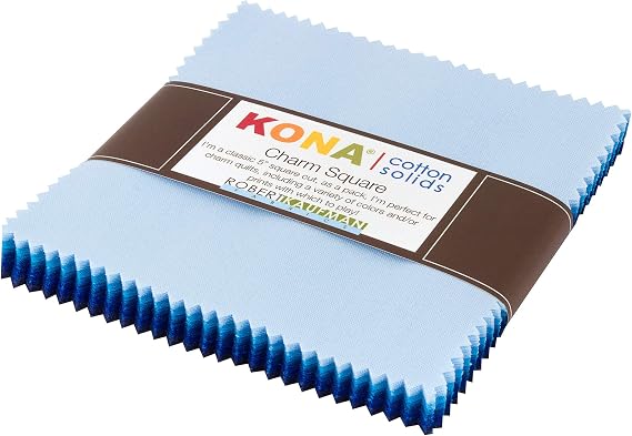 Kona Cotton Solids Waterfall Charm Square 42 5-inch Squares Charm Pack Robert Kaufman CHS-732-42