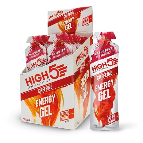 HIGH5 Energy Gel Fast and Permanent Energy in Easy-Open Portion Bag with Natural Fruit Juice - Multipack 20 x 40 g 604264 800 Sport gel with fruit juice for fast energy supply. For peak performance in running marathon and cycling.