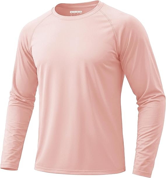 KEFITEVD Men's UPF 50+ Sun Protection Long Sleeve Shirts Swimming Hiking Fishing Shirt UV Quick Dry Rash Guard T-Shirts