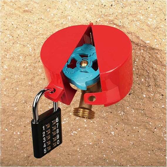 Outdoor Faucet Lock, Rugged and Durable Steel Construction, Quick Installation, Suitable for Most Faucets, Prevents Unauthorized Use, Water Theft Protection