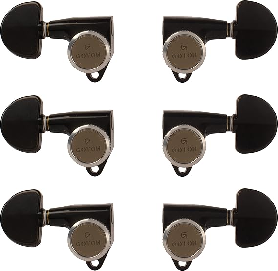Gotoh Magnum Lock-Trad 3+3 Guitar Tuners, Black