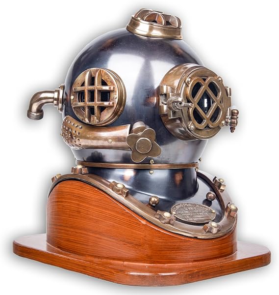 Diving Helmet Galvanized Iron+Glass Antique Diving Helmet, US Divers Scuba Diving Equipment, Brass Diver, Underwater Helmet, Scuba Helmet