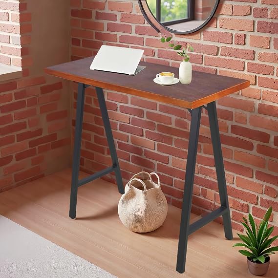 Industrial Rustic 41.3" Height Solid Pine Wood Top Pub Bar Table Bar Height Kitchen Dining Room Table Modern Narrow Long Sofa Table Coffee Table