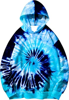 Kids Tie Dye Pullover Hoodie with Kangaroo Pocket for Boys Girls Sweatshirt
