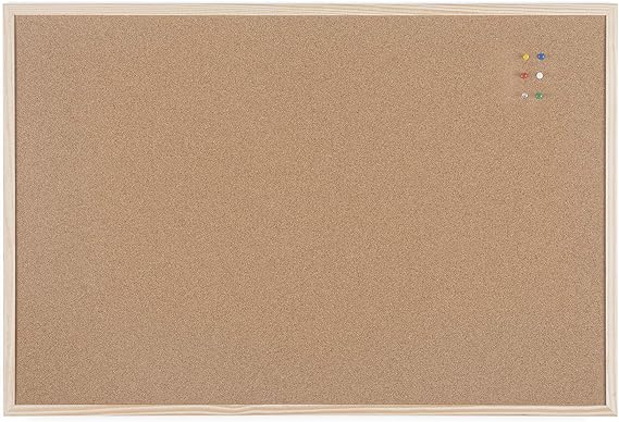 Cork Notice Board - 90 x 60 cm - Wood Frame