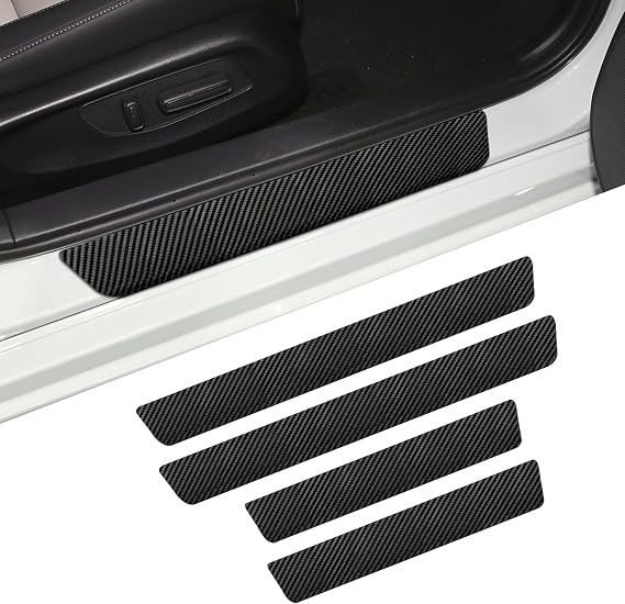 4PCS Car Door Sill Protector, Car Door Edge Guards, Carbon Fiber Doors Edge Protector Stickers, Universal Automotive Doors Entry Guard Interior Accessories Fit for Most Cars Trucks SUVs