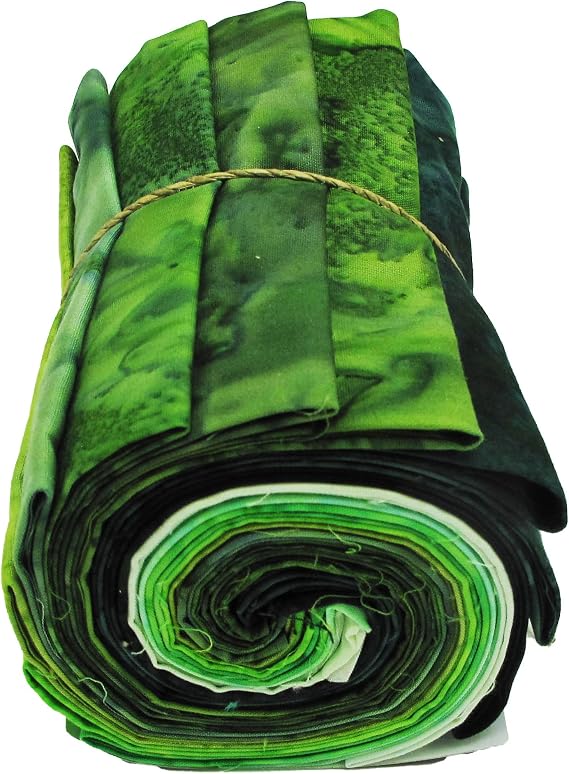 Hoffman Batik 1895 Watercolor Fat Quarter Bundle 12pcs Green