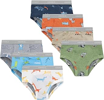 Hanes Boys Potty Training Underwear, Light Leaks Toddler Cotton Briefs and Boxer Briefs, Multi-pack