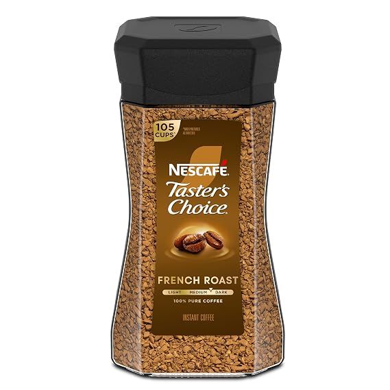 NESCAFE Taster's Choice Instant Coffee, Dark Roast Coffee, French Roast, 1 Jar (7 Oz)