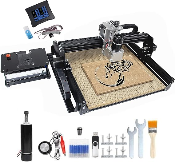 CNCTOPBAOS 4540 CNC Router Machine,500W Spindle 11000rpm,GRBL 3-Axis Milling Engraving Machine w/Offline Controller/E-Stop/Limit Switches Cutting Carving For Metal Wood Acrylic MDF Nylon Plastic