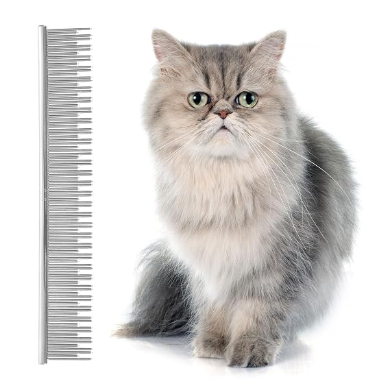 Eye Envy ProGlide 6" Cat Comb. Deshedding and Detangling Comb. Removes undercoat, shedding hair, tangles and knots. Prevents matted fur. Gentle rounded pins of two lengths