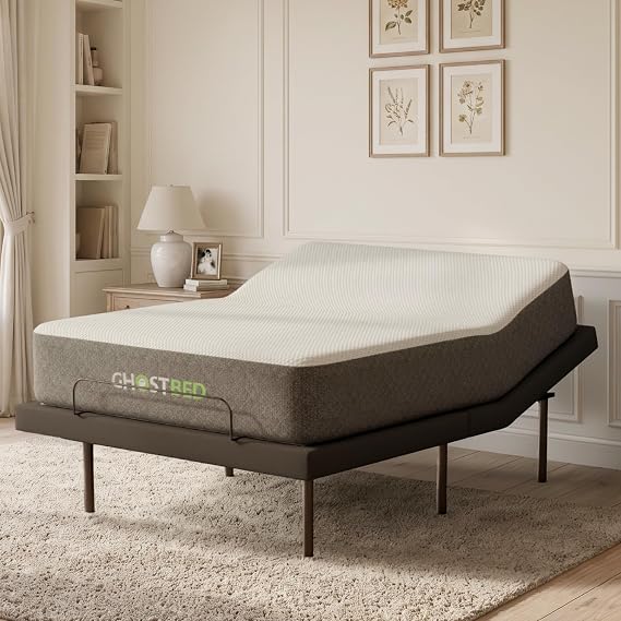 GhostBed Adjustable Bed with 11" Memory Foam Mattress, Twin XL