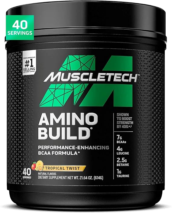 MuscleTech BCAA Amino Acids + Electrolyte Powder, Tropical Twist