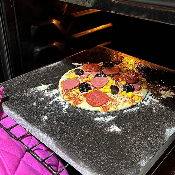 Basalt Pizza, Oven Stone, Bread, Barbecue Stone 30×35 cm – Natural Basalt Baking Stone