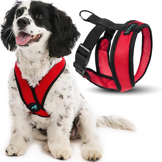 Gooby Comfort X Head-in Dog Harness, Choke-Free, Red, Medium