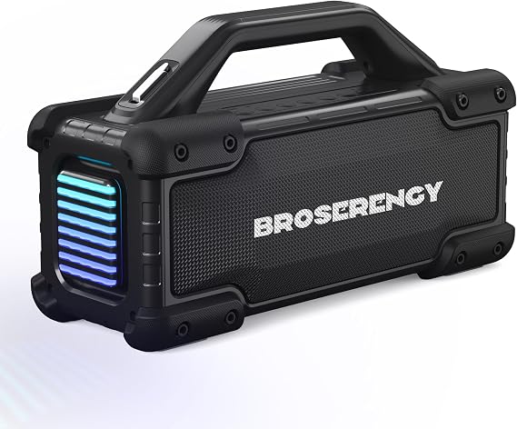 Portable Bluetooth Speaker Wireless Lights, Bluetooth Speaker Loud Stereo Sound, Outdoor Water Resistant Bluetooth Speaker 300W(Peak) Party Lights EQ TWS USB AUX TF IPX6 Party/Beach/Garage, Black