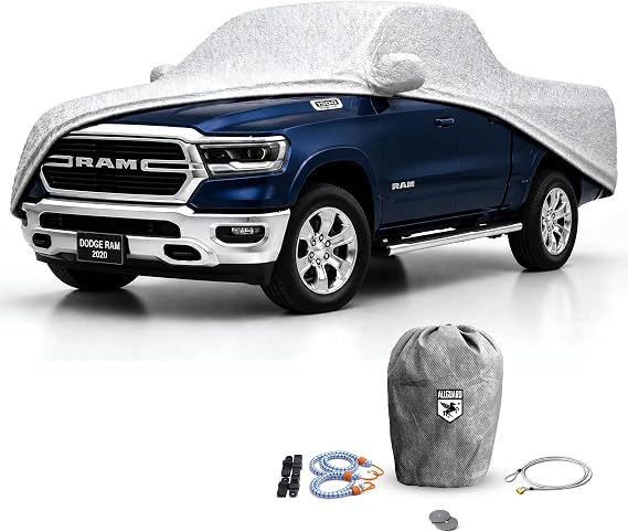 AllGuard Dodge Ram Truck Cover for D100 Regular Cab 8' & Shell (1981-1983), Weatherproof Shield Outdoor Truck Cover for Snow, Rain & Dust, Fleece Lined, Better Than Waterproof,
