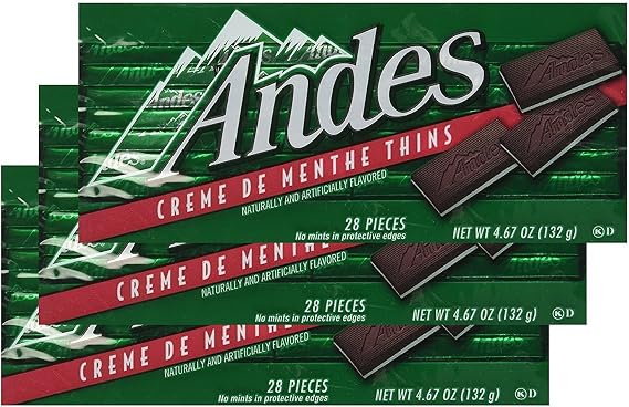 Andes Creme De Menthe Thins - 28 Pieces (Pack of 3)