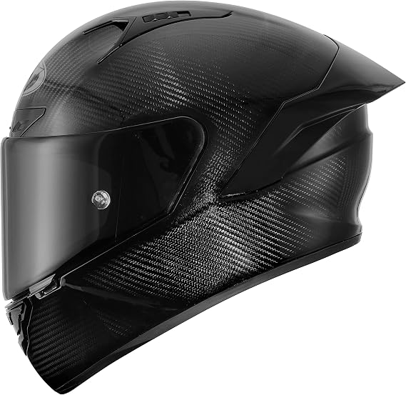 KYT NZ-Race Motorcycle Racing Helmet Premium Quality Fit & Finish - Compact Lightweight Full Face Street Motorcycle Racing Bike Track Carbon Helmet DOT & ECE (Large), Black