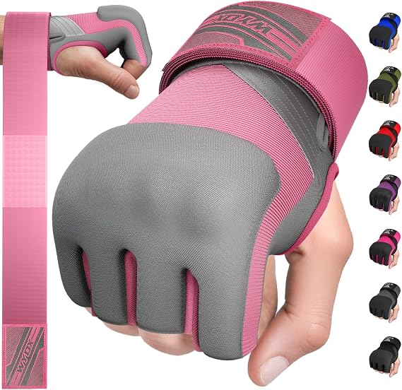 WYOX Neoprene Gel Boxing Hand Wraps Inner Gloves for Men & Women 80cm/31in Quick Wrist Strap, Padded Knuckle Protection, Fingerless MMA Muay Thai Kickboxing Wraps for Training & Martial Arts