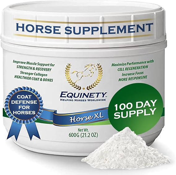 100-Day Supply Equinety Horse XL Powder Horse Supplement with Amino Acids | Horse Joint Supplement for Cell & Hoof Support, Coat Supplement for Horses & Weight Gain Supplement with No Soy or Sugar