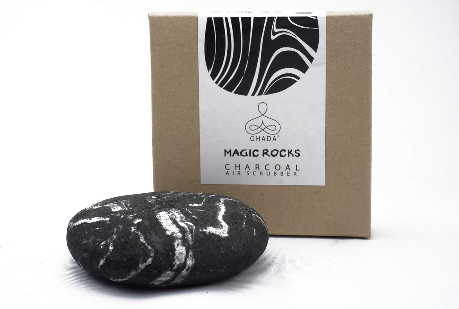 Chada Magic Rocks: Charcoal Air Freshener, No Chemicals,100% Activated Tropical Charcoal, Fragrance-Free Deodorizer, Natural Room Odor Eliminator, Neutralizer,Absorb Smoke Smell,1x180g