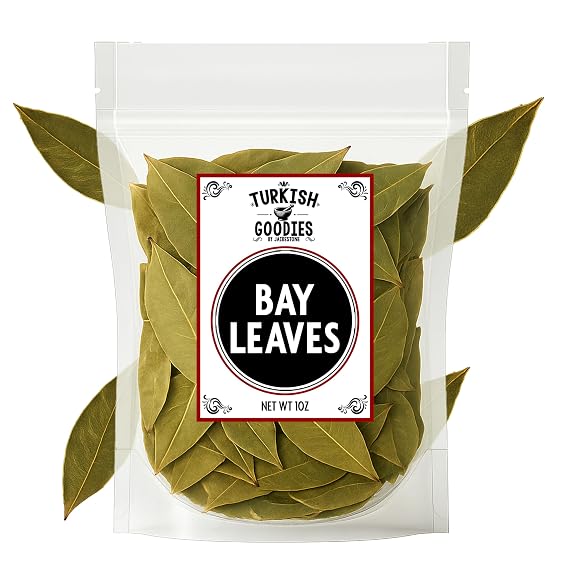Dried Bay Leaves 1 oz | Turkish Authentic | Non-GMO | Premium Turkish whole bay leaves; perfect for cooking & herbal tea; 100% pure, non-GMO, vegan, freshly packed