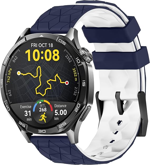 Teknoft 22mm ile Uyumlu Saatler için Geometrik Model 46mm Silikon Kordon HUAWEI Watch (GT6 Pro/GT6/GT5 Pro/GT5/GT4/Watch 4 Pro/GT3/GT3 Pro/GT2/GT2 Pro)
