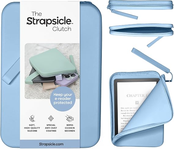 Strapsicle Silicone Clutch Bag for Your e-Reader and More - Bondi Blue