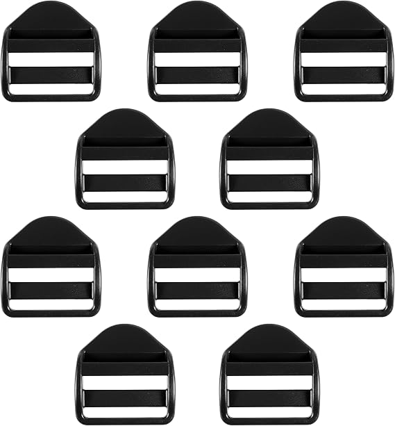 Strapworks 3/4 Inch Plastic Strap Adjuster Buckles - Black Slider Lock Double Adjust Buckle Great for Backpack and Utility Straps - 10 Pack (PLH-SAJ-034-DAD-BLK-10P)