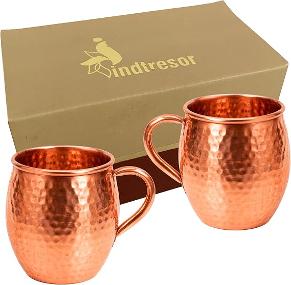 Pure Copper Moscow Mule Mugs, 17 oz, Set of 2