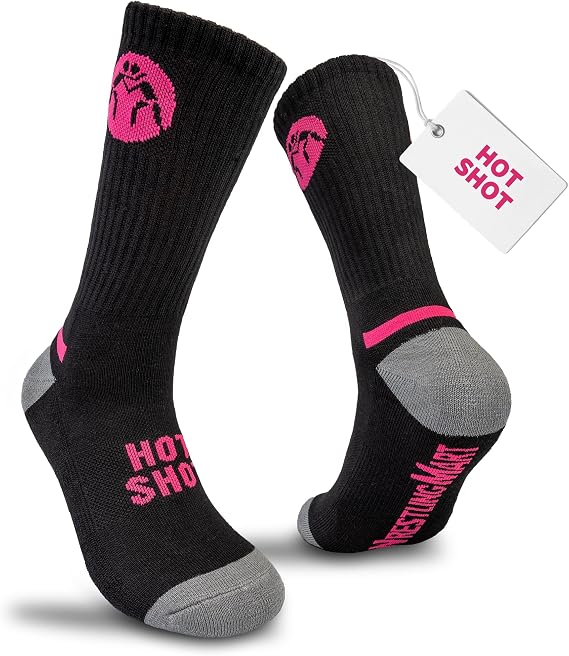 WrestlingMart Performance Socks - Secure Fit & All Day Comfort - Moisture-Wicking Mesh - Built in Arch Support (Unisex)