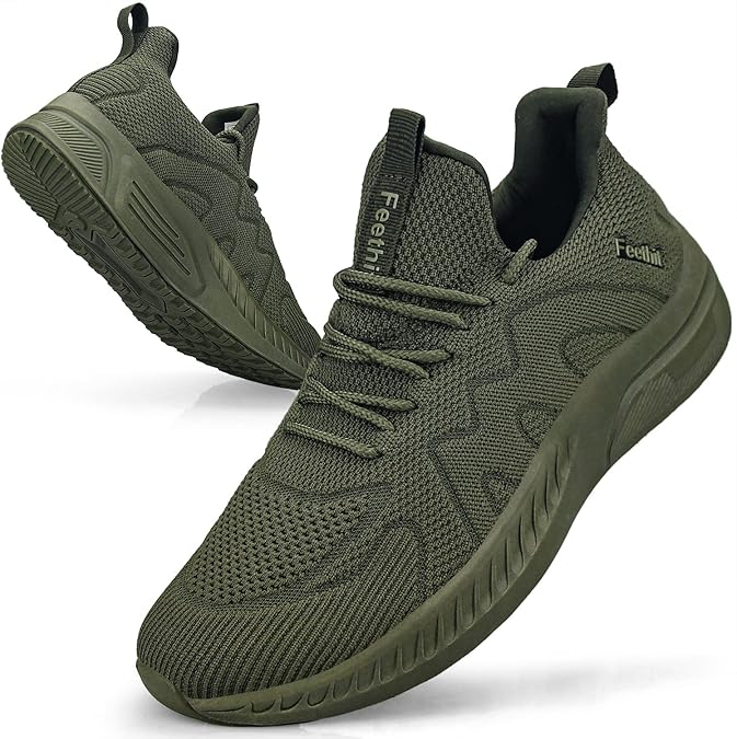 Feethit Trainers Men's Sports Shoes Running Shoes Tennis Fitness Jogging Walking Shoes Lightweight Breathable Slip-On Leisure and Road-Running Shoes