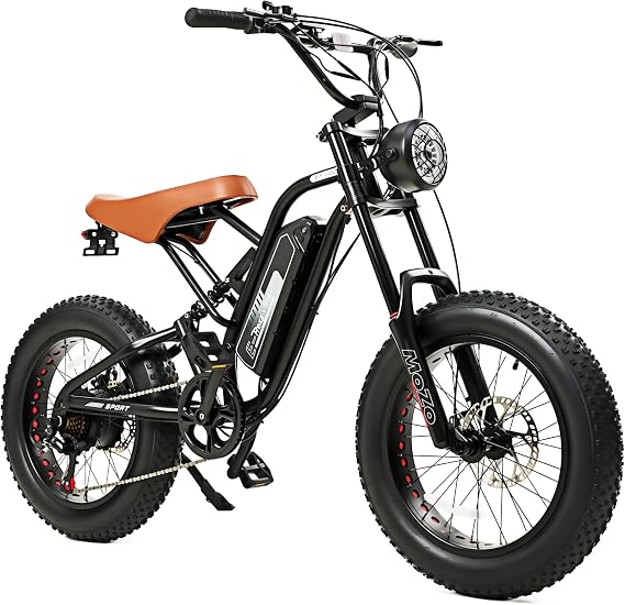 Electric Bike for Adults - 750W Peak Motor 48V/20AH Battery, 6-Speed 25MPH 40 Miles Range,20"4.0 Fat Tire Full Suspension Electric Bicycle for Snow Off-Road Commuter Mountain E-Bike