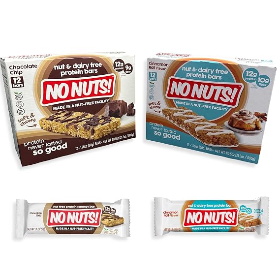 No Nuts! Best Sellers Bundle - Chocolate Chip & Cinnamon Roll Bars (12+12=24 Count) - Save vs Individual