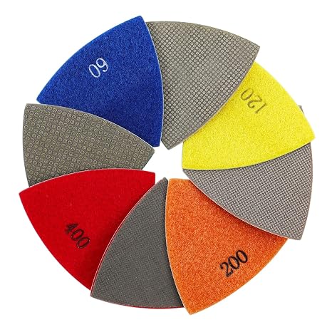 Triangular Diamond Polishing Pads Diamond Triangular Sanding Pads for Stone Marble Concrete Ceramics Glass Tile 4pcs