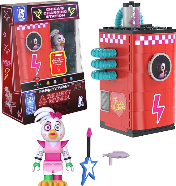 Five Nights AT Freddy's - Phat$tacks Chica's Charging Station Playset (123 Pieces, Series 1)