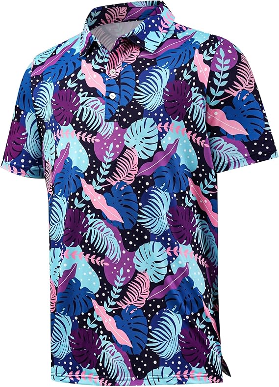 Men's Golf Shirts-Moisture Wicking Dry Fit Performance Recycled Polo Short Sleeve for Bussiness Casual Tennis