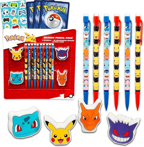 Pokemon Mechanical Pencils 10 Pack School Supplies Bundle