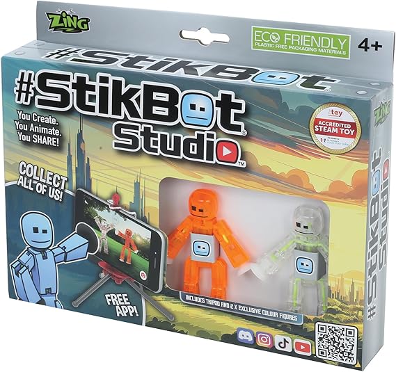 Zing StikBot S1003 Studio, Orange and White/Clear