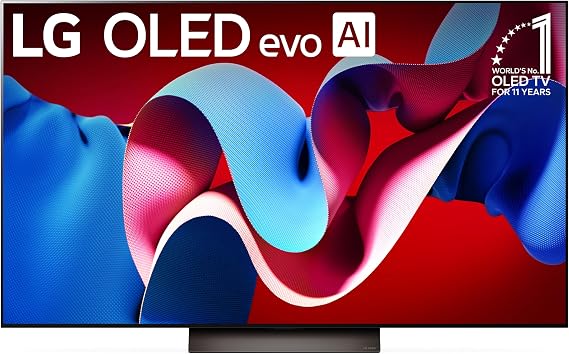 LG 55-Inch Class OLED evo C4 Series Smart TV 4K Processor Flat Screen with Magic Remote AI-Powered with Alexa Built-in (OLED55C4PUA, 2024)
