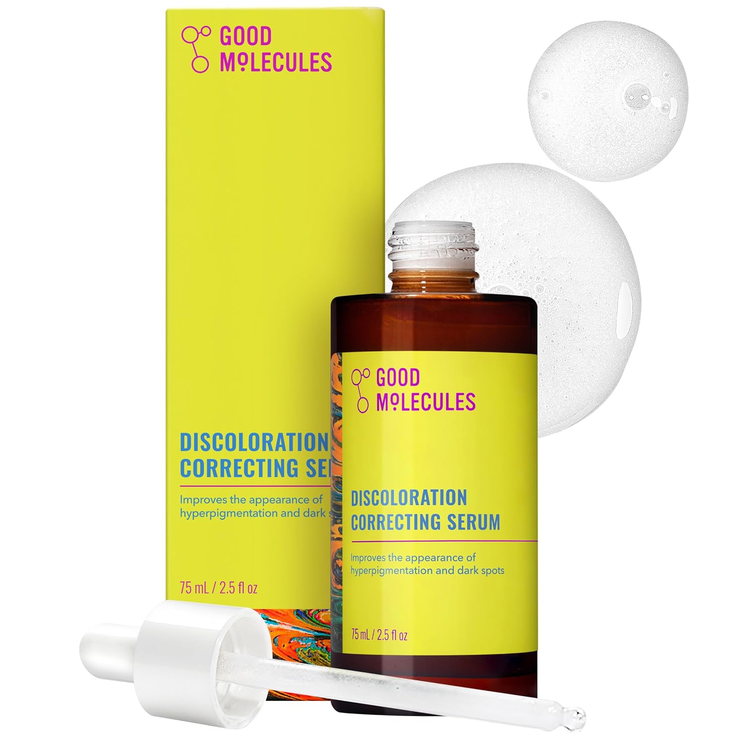 Good Molecules Discoloration Correcting Serum 75 ml - Tranexamic Acid and Niacinamide for Dark Spots Acne Scarf Sunscarf Hyperpigmentation and Older Spots - Fragrance Free Vegan and pH 5.5