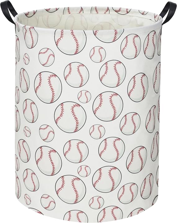 Baseball Kids Laundry Basket Baby Hamper Toy Storage Bin for Boys Room Decor Baby Nursery Hamper Gift Baskets for Bedroom Bathroom(Baseball)