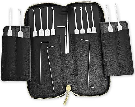 Lock Pick Set - Multipick Elite 17 - Finest Lock Picking Set 17 Pieces Made of Highest Quality Spring Steel for Professional Lock Pickers - Made in Germany