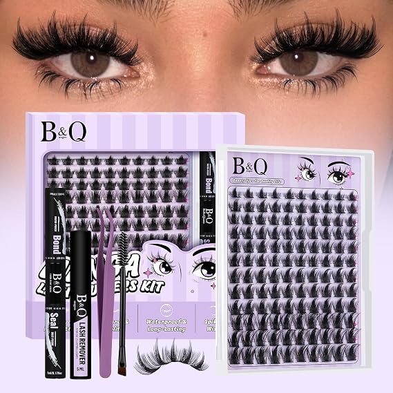 B&Q Manga Lash Clusters Kit DIY 8-18mm Reusable Eyelash Clusters Kit