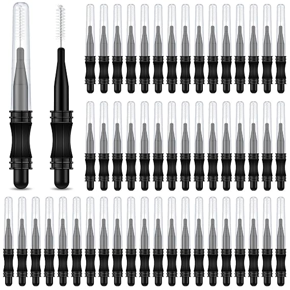 100 Pcs Micro Eyebrow Brush with Cap Brow Lamination Eyelash Brow Brush Lash Filler Eyebrow Lift Tools for Eyelashes Extensions