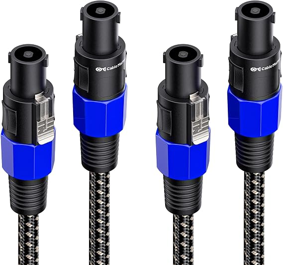 Cable Matters 2-Pack Premium Braided 12AWG Speaker Cable, 3ft